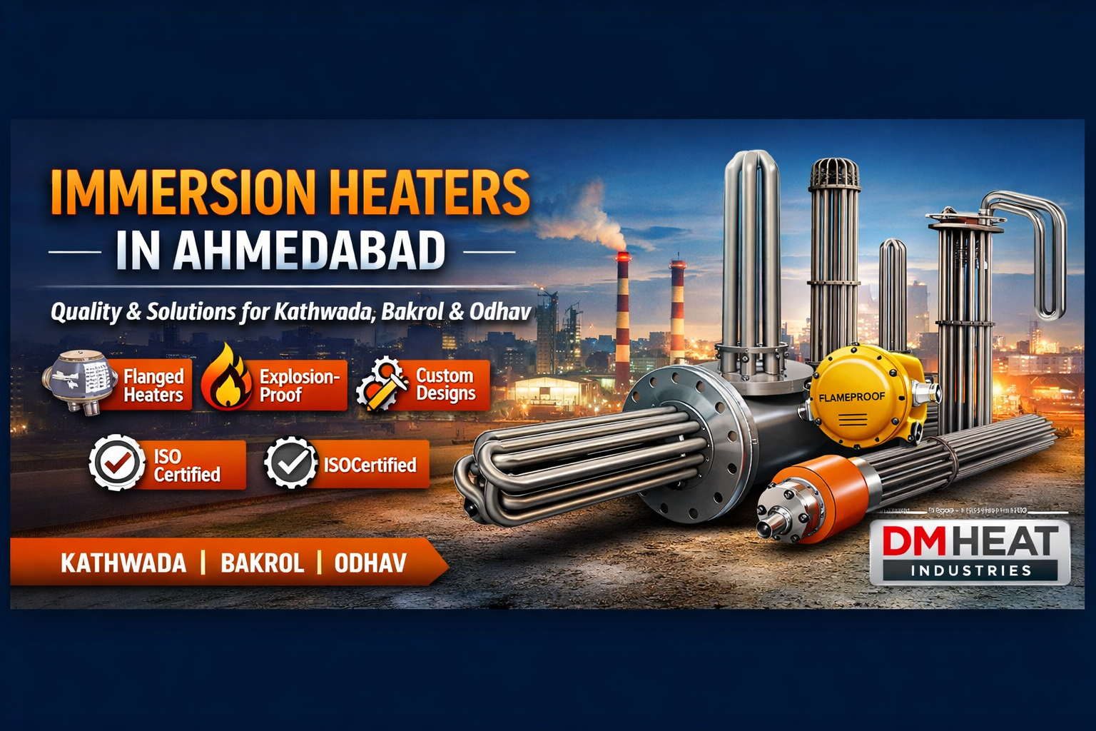 Immersion Heater Manufacturer In Ahmedabad | Kathwada GIDC | Bakrol